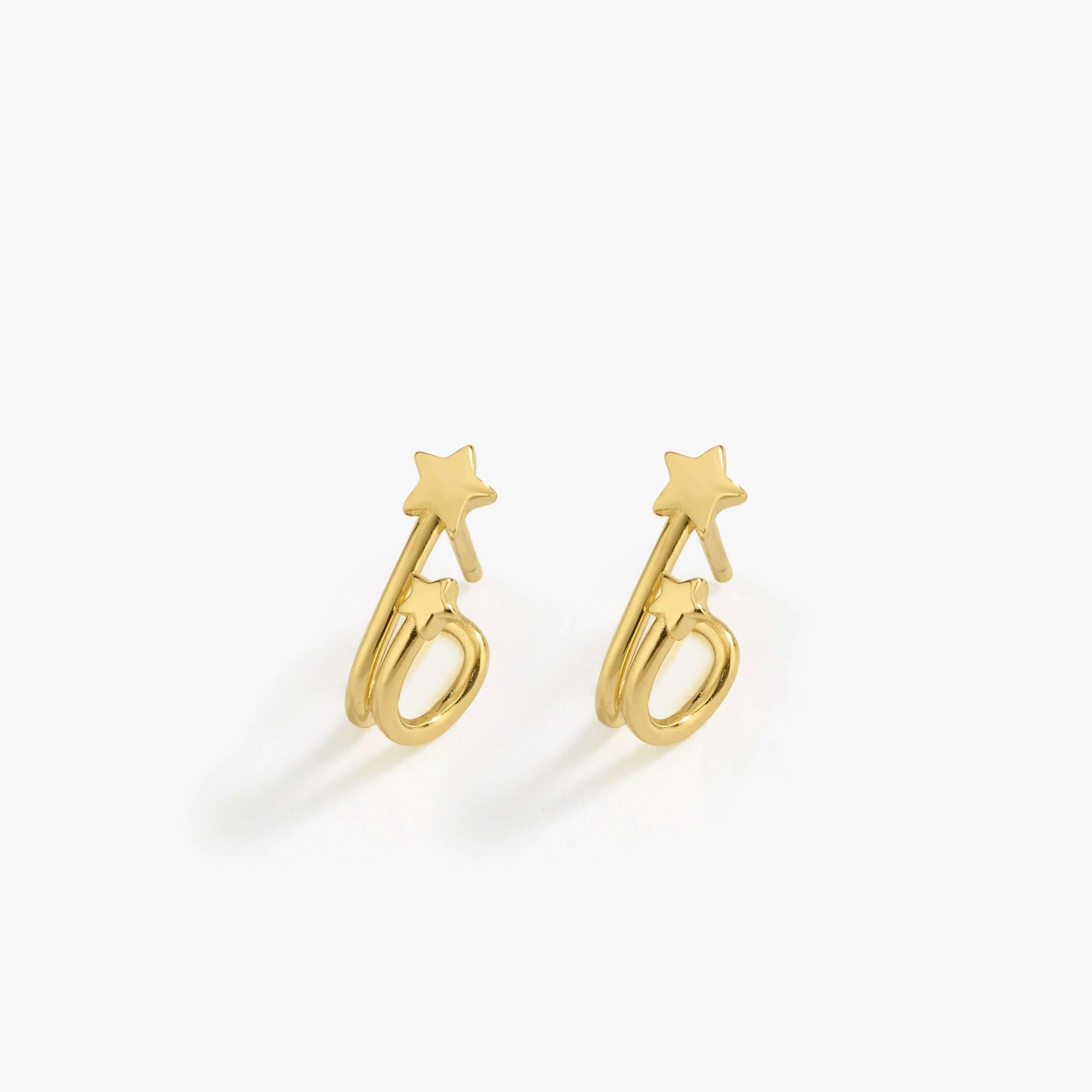 Star Stud Earrings 14K Gold Vermeil