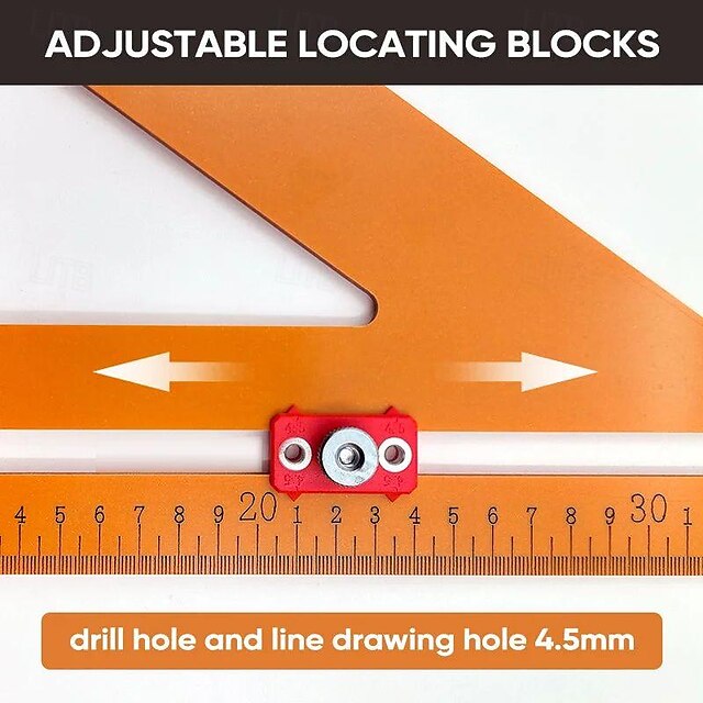 2-in-1 Rafter Square,Creative Punching Positioning Triangle Ruler,Adjustable Multifunction Positioning Angle Ruler Suitable for Carpenter,Home