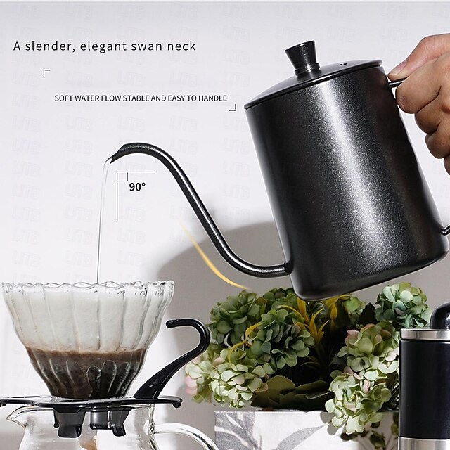 Pour Over Coffee Maker Set- 6 in 1 SUS304 Teflon Surface Slow Drip Coffee Maker Set Dripping Cup Filter Paper Cup Portable Box for Traveling,Coffee Gift Box Set Valentine's Day Gift