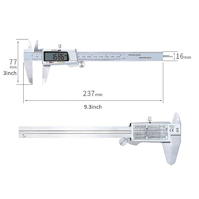 High Precision Digital Display Caliper 0-150 Mm Measuring Tools Metal Stainless Steel Vernier Caliper