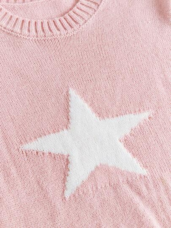 Kawaii Star Pattern Knit Top